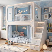 Milnova Blue Kids Bunk Bed