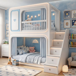 Milnova Blue Kids Bunk Bed