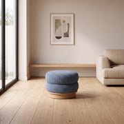 Minalio Blue Plush Modern Pouf