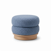 Minalio Blue Plush Modern Pouf