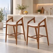 Minkelvi Upholstered Wooden Bar Stool