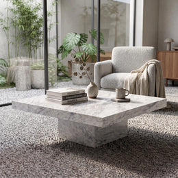 Monolith Grey Marble Coffee Table
