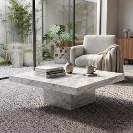 Monolith White Marble Coffee Table
