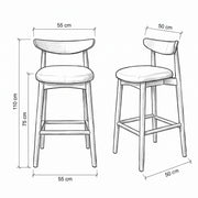 Morgilo Wooden Bar Stool with Upholstered Seat