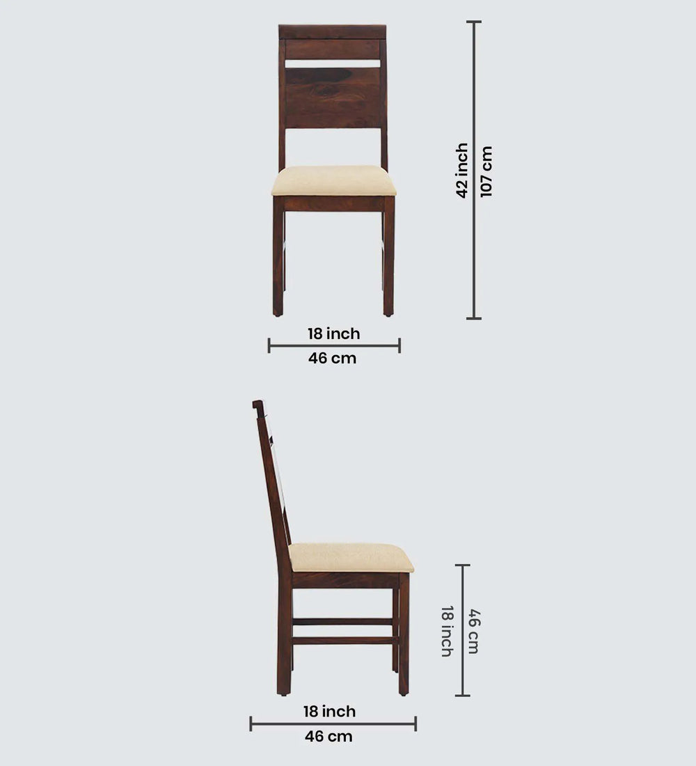 Mourya Sheesham Wood 6 Seater Dining Table Set In Brown Colour