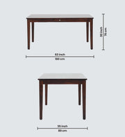 Mourya Sheesham Wood 6 Seater Dining Table Set In Brown Colour