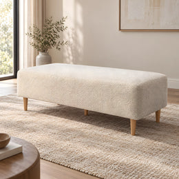 Munchikora Beige Upholstered Bench