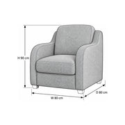 Nailars Blue Pedicure Chair dimension guide showing 80 cm wide, 80 cm deep, and 90 cm high for salon layout planning.