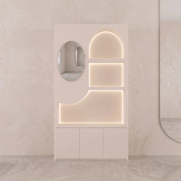 Narowi White Salon Product Display Stand