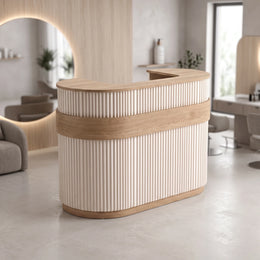 Nolmeny Fluted Salon Reception Desk