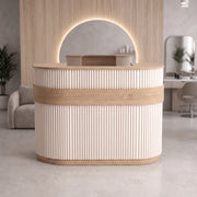 Nolmeny Fluted Salon Reception Desk
