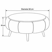 Octopump Round Upholstered Wooden Coffee Table
