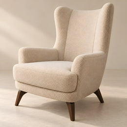 Ojikino Beige Wingback Accent Chair