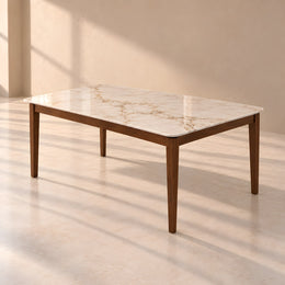 Olzenro Marble Top 6-Seater Dining Table