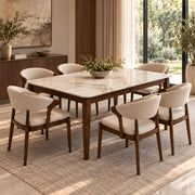 Olzenro Marble Top 6-Seater Dining Table