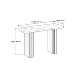 Onbrillo Marble Console Table size guide lists 120 cm long, 35 cm wide, and 80 cm high to help plan fit in the entryway.
