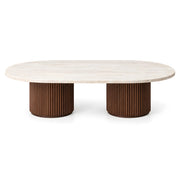 Openomiya Travertine Oval Coffee Table