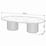 Openomiya Travertine Oval Coffee Table