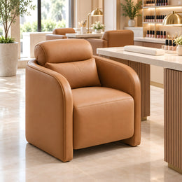 Orovuno Tan Leather Manicure Chair
