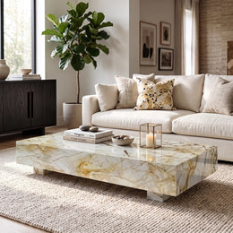 Orvian Desert Pearl Quartzite Coffee Table