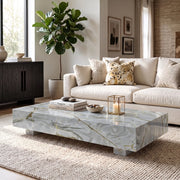 Orvian Ivory Veil Quartzite Coffee Table