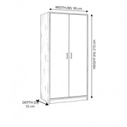 Otlona 2 Door Wooden Wardrobe