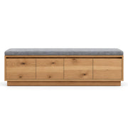 Paroniva Grey Wooden Upholstered Storage Bench