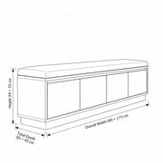 Paroniva Grey Wooden Upholstered Storage Bench