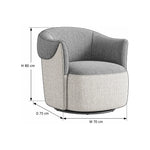 Dimensions for Penovy Grey & Beige Modern Pedicure Chair: 70 W x 75 D x 80 H cm, supporting accurate salon layout planning.