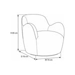 Dimensions for Penque Pink Velvet Modern Pedicure Chair: 70 W x 70 D x 85 H cm, supporting accurate salon layout planning.