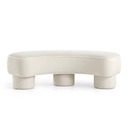 Pietovy Cream Curved Upholstered Bench