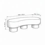 Pietovy Cream Curved Upholstered Bench