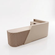 Pilangy Fluted Beige Salon Reception Desk