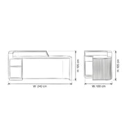 Pilangy Fluted Beige Salon Reception Desk