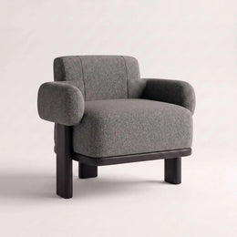 Alternate view of Pilpara Grey Pedicure Chair, showing plush cushioned seat, wide padded armrests, and supportive backrest.