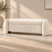 Piumola Cream Bouclé Storage Bench