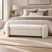 Piumola Cream Bouclé Storage Bench