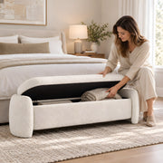 Piumola Cream Bouclé Storage Bench