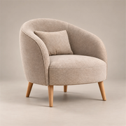 Polomiso Beige Curved Accent Chair