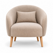 Polomiso Beige Curved Accent Chair