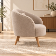 Polomiso Beige Curved Accent Chair