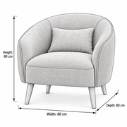 Polomiso Beige Curved Accent Chair