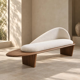 Putanisa Cream Upholstered Accent Bench