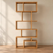 Puzzly Wooden Bookshelf & Open Storage Unit