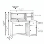 Questi Kids Study Desk with Cork Board & Storage