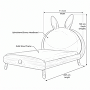 Rabbito Bunny Kids Single Bed