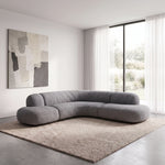 Romensia Grey Curved 5-Seater Sofa