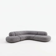Romensia Grey Curved 5-Seater Sofa