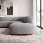 Romensia Grey Curved 5-Seater Sofa