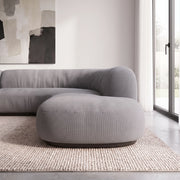 Romensia Grey Curved 5-Seater Sofa